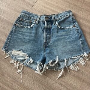 Levi’s 501 Distressed Cutoff Denim Shorts